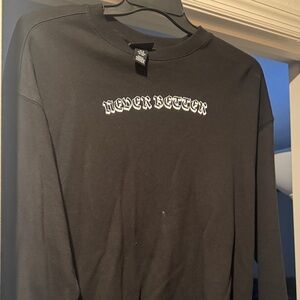 H&M Black Sweater with White Text